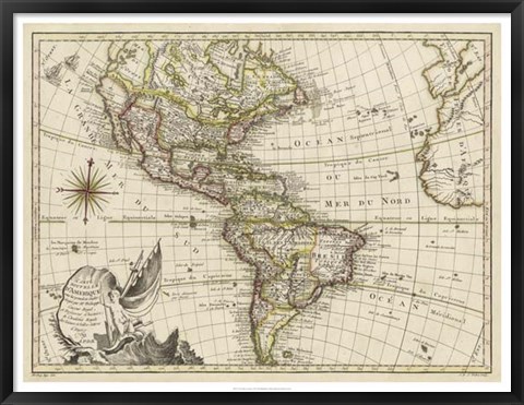 Framed New Map of America, 1769 Print