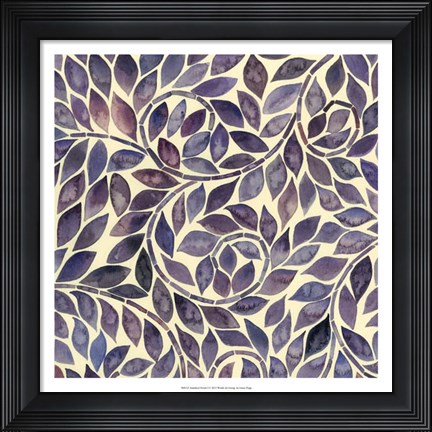 Framed Amethyst Swirls I Print