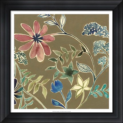 Framed Flower Garland I Print