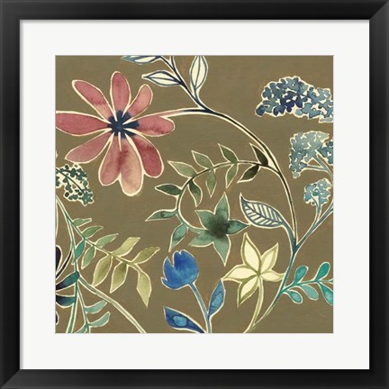 Framed Flower Garland I Print