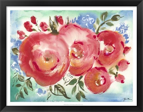 Framed Bed of Roses I Print