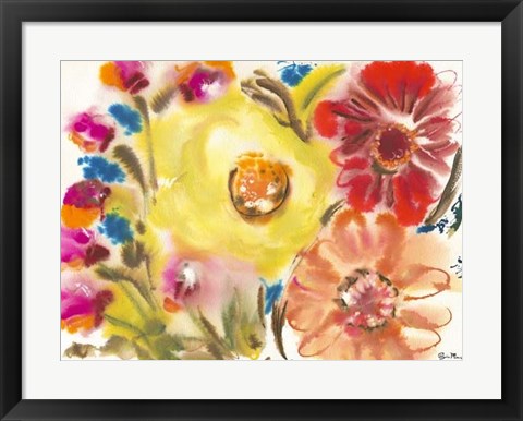 Framed Bed of Roses IV Print