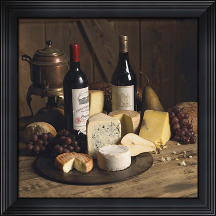 Framed Wine And Cheese 1 Print