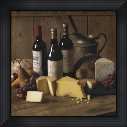 Framed Wine And Cheese 2 Print