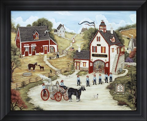 Framed Firemen Of Spring Valley Print