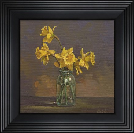 Framed Canning Jar Daffs Print