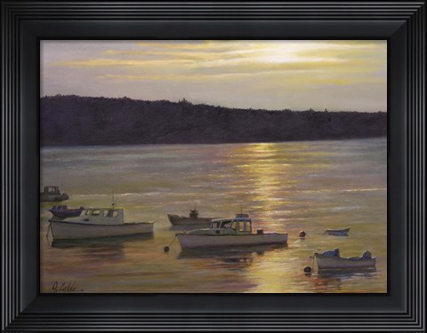 Framed Harbor Sunset Print