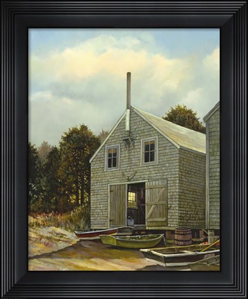 Framed Monhegan Fish House Print