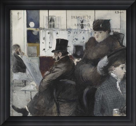 Framed Interior Of The Cafe Nouvelle Athenes Print