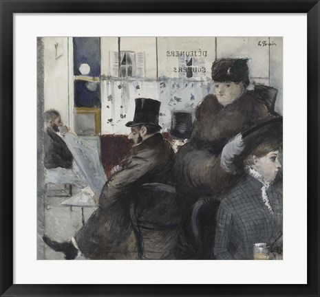 Framed Interior Of The Cafe Nouvelle Athenes Print