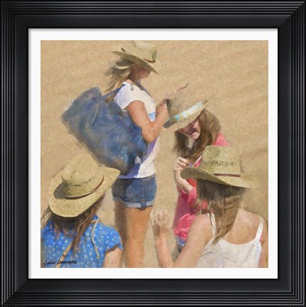 Framed Girls on the Beach Print