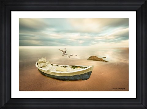 Framed Sunrise on the Beach Print