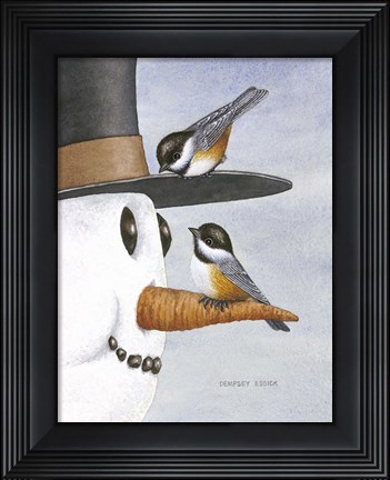 Framed Playing on Frosty&#39;s Nose Print