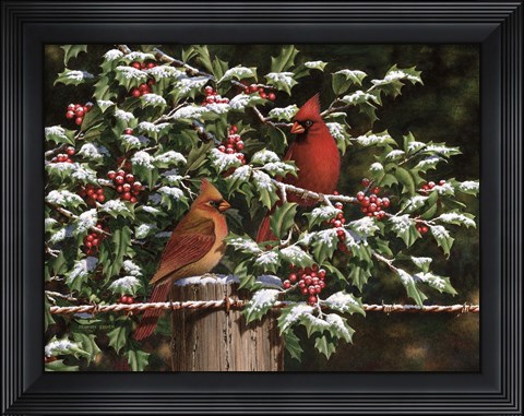 Framed Hangin&#39; Out in the Holly Print
