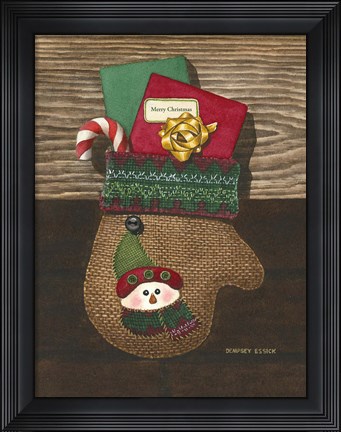 Framed Christmas Mitten Print