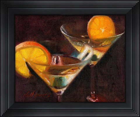 Framed Orange Martini Cocktail Print