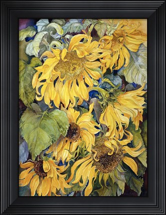 Framed Cascading Sunflowers Print