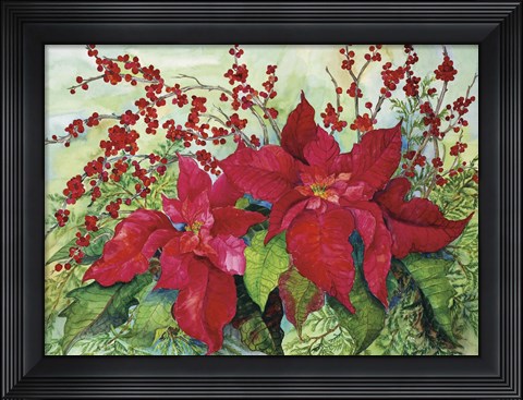 Framed Red Poinsettia Print