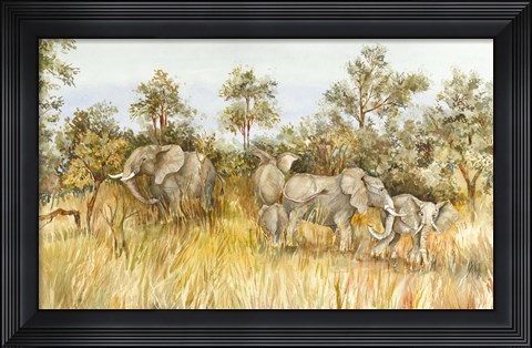 Framed African Elephant Print