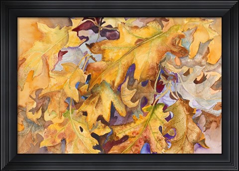 Framed Windblown Leaves Print