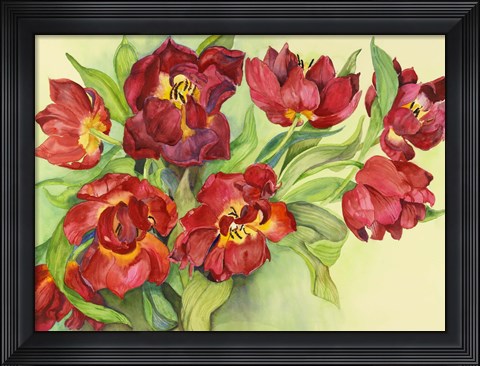Framed Double Red Tulips Print