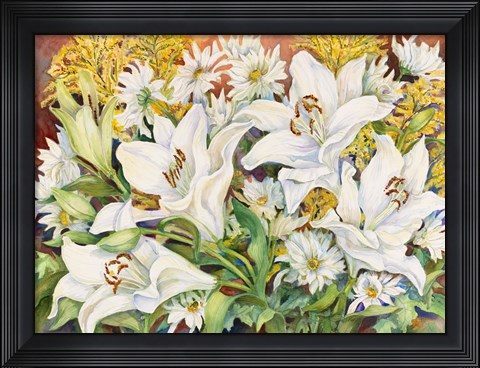Framed Lilies and Daisys Print