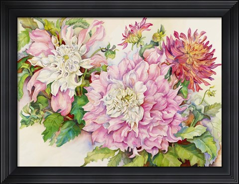Framed Blushing Dahlias Print