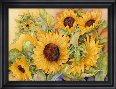 Framed Cutting of Sunflowers Print
