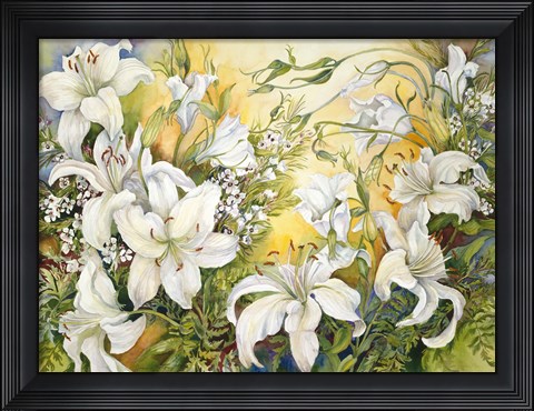 Framed White Lilies Print