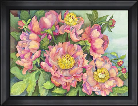 Framed Peony Garden Print