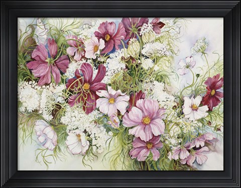 Framed Cosmos And Queen Ann Lace Print