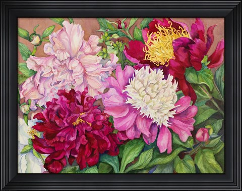 Framed Cheryl&#39;s Peony Garden Print