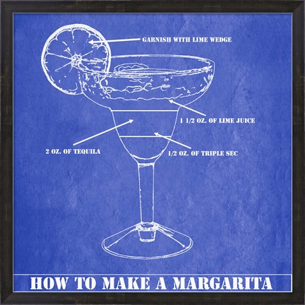 Framed How to Make a Margarita Print