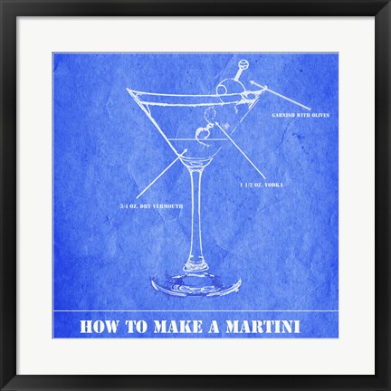 Framed How to Make a Martini Print