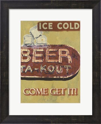 Framed Ice Cold Beer Print