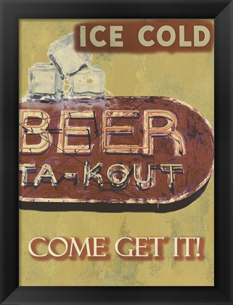 Framed Ice Cold Beer Print
