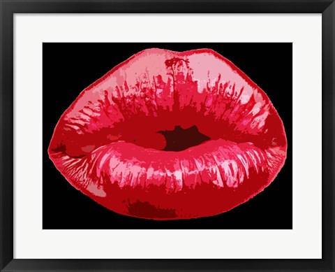 Framed Pop Art Lips Print