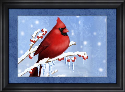 Framed Snow Berries Print