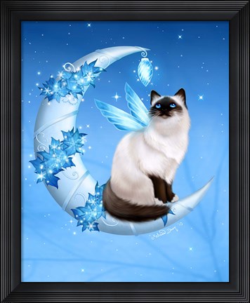 Framed Winter Moon Cat Print