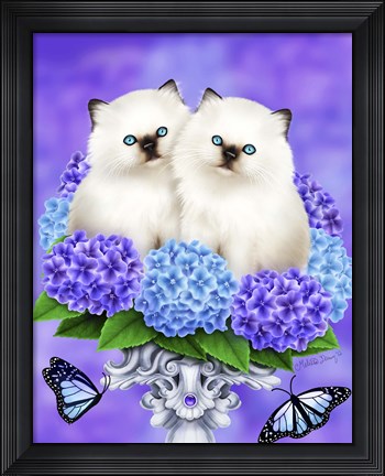 Framed Cats of Spring Print