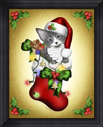 Framed Santa Paws Print