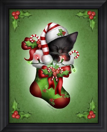 Framed Candy Cane Elf Print