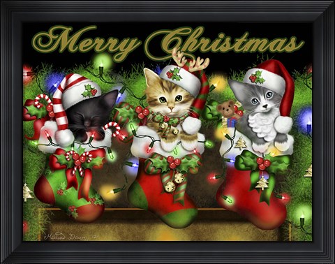Framed Purrfect Stocking Stuffers Print