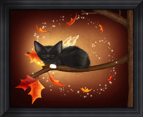 Framed Purrfect Autumn Print