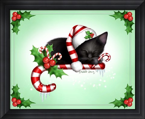 Framed Candy Cane Christmas Print
