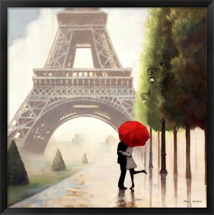 Framed Paris Romance II Print