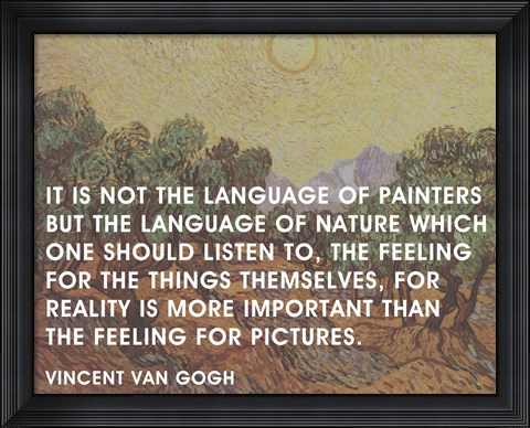 Framed Language of Painters - Van Gogh Quote Print