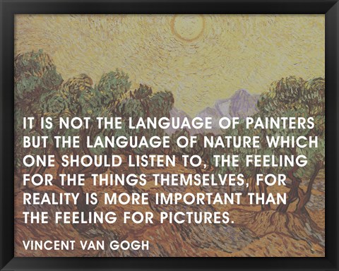 Framed Language of Painters - Van Gogh Quote Print