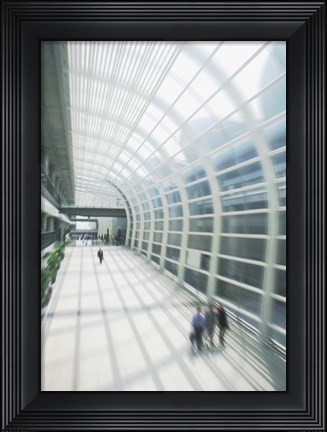 Framed Business Travelers in Modern Airport Print