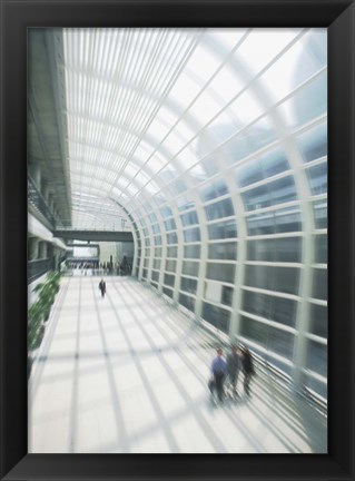 Framed Business Travelers in Modern Airport Print